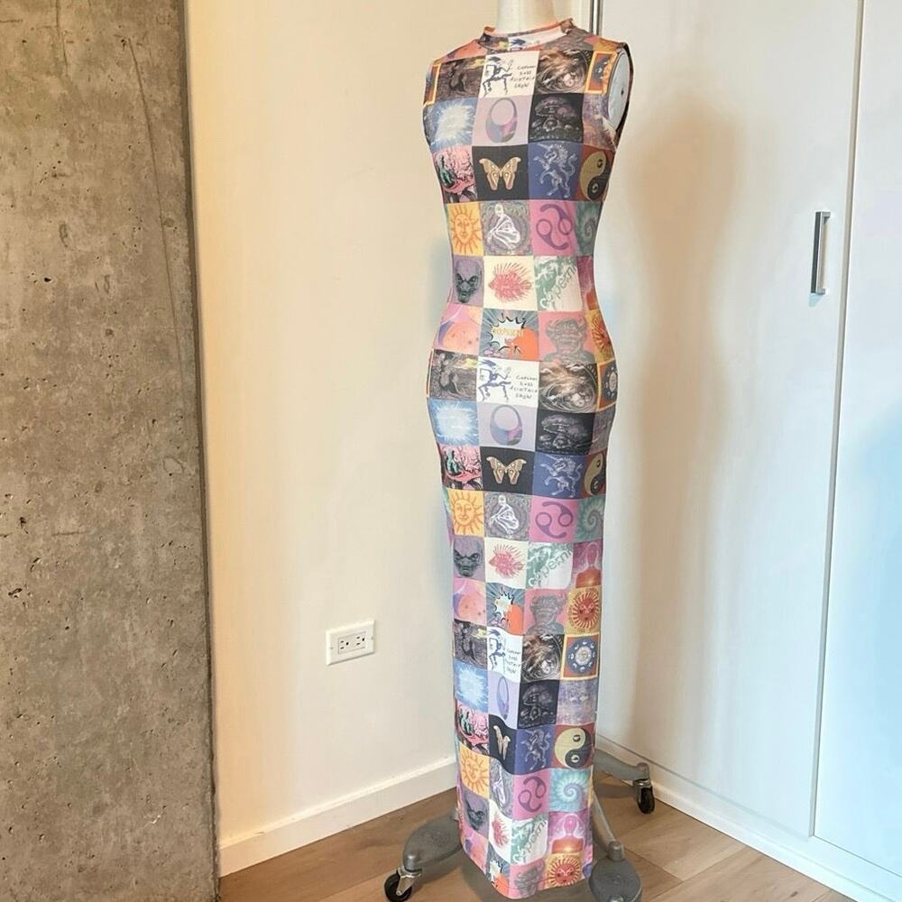 COPERNI Blotter Print Mesh Dress in Multicolor SZ Small